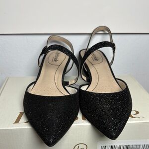 Life Stride Minimalist Black Rhinestone Slingback Pumps